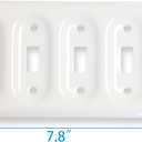 Ceramic Switch Plates,Switch Plate Covers Wall plate, Cover, White (QUAD TOGGLE)