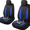 CAROMOP Neoprene Car Seat Cover 2 Front Seats, Waterproof Seat Covers for Cars, Universal Fit for Most Car Interior Covers-Sedan Truck SUV(Black/Blue)
