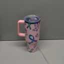 40 oz Breast Cancer Awareness Tumbler Gifts for Woman 40oz Laser Engraving Glitter Pink Ribbon Tumbler with Lid Straw Double Insulated Stainless Steel Insulated Cup