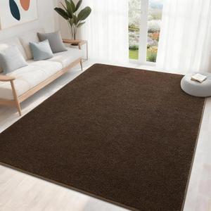Woottpe 4x6 Feet Area Rugs for Living Room Bedroom,Brown Thickened Memory Foam Rug,Low Pile Minimalist Non Slip Rugs,Modern Washable Fluffy Carpet for Kids Boys Girls Dorm Nursery Room Decor
