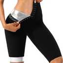 QZSH Sauna Pants Women Sweat Capris Slimming Leggings,Mesh Crotch,High Waist Workout Body Shaper Suits(BH700307L)