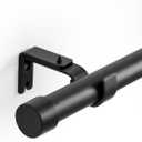 Curtain Rods for Windows 16 to 48 Inch (1.3-4 Feet), 1 Inch Diameter Adjustable Single Curtain Rod, Heavy Duty Metal Drapery Rod Holds up to 30 lbs for Bedroom Kitchen Living Room - WAZLEX, Black