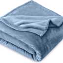 Bare Home Fleece Blanket - Full/Queen - Coronet Blue - Lightweight Throw for Bed, Sofa, Couch, Movie Night, Camping, and Travel - Microplush - Cabin Blanket (Full/Queen, Coronet Blue)