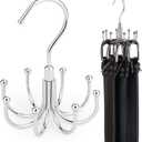 ZEDODIER Belt Hanger, 4 Pack Rotatable Belt Rack Closet Accessories Organizer, Maximum 24 Storage Capacity, Hanging Holder Storage Hook for Belt, Bra, Tank Top, Tie, Scarf, Purse, Silver