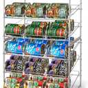 Simple Trending Metal Can Rack Organizer, Stackable Can Storage Dispenser Holds up to 36 Cans for Kitchen Cabinet or Pantry, Silver