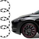 Tesla Model Y 21 Inch Wheel Rim Protector ABS Tesla Wheel Protector for Model Y 2017-2024 Black 4Pcs