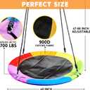 TURFEE 40" Saucer Tree Swing for Kids Outdoor, 900Lb Weight Capacity, Waterproof Swing Seat with Adjustable Hanging Straps for Children Playground Backyard (Rainbow)