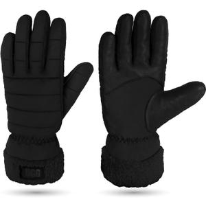 UGG Womens All Weather Fluff Cuff Glove (Black)