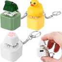 3 Pcs Croaking Frog Duck Cat Paw Keychain Noise Maker Frog Fidget Rechargeable Adults Fidget Keyboard Clicker with Colorful Light Fun Anxiety Relief Sensory Christmas Stocking Stuffers