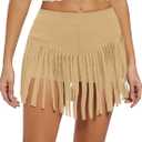 Womens Western Cowgirl Fringe Shorts - Country Concert Outfits Sexy Booty Pole Dance Rave Festival Tassel Bottoms, S