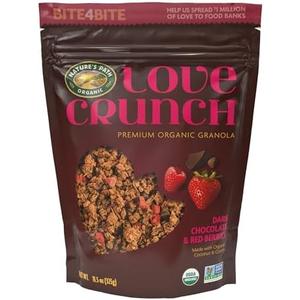 Pack of 6, Love Crunch Organic Dark Chocolate & Red Berries Granola, 11.5 oz (Pack of 1), Non-GMO, Fair Trade, by Nature's Path, best before Date 07/16/2026