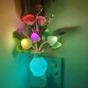 AUSAYE 1Pack Plug in LED Night Light Auto Dusk to Dawn Sensor,0.5W Energy Saving Lamp Dream Nightlight Rose Flower Mushroom Night Lights for Kids Adults Bedroom,Bathroom,Living Room,Kitchen,Hallway