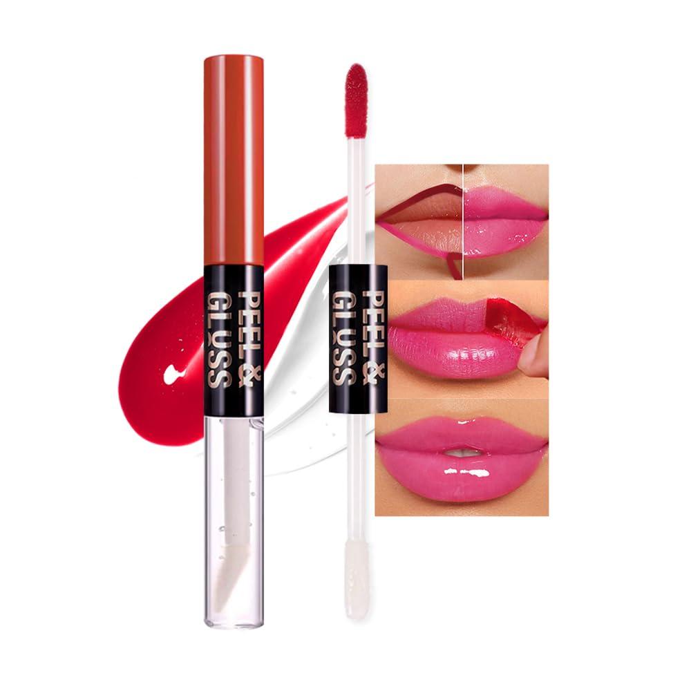 5 x Hot Fuchsia Peel Off Lip Gloss Tattoo and Lip Oil, Lip Stain Peel Off Masque - Peel Off Lip Tint ,Long Lasting Waterproof Transfer-proof Lip Mask Lip Gloss Peel Off Lip Liner,Stay Lip Makeup 03#