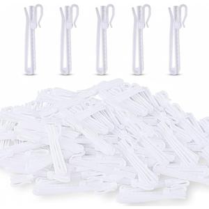 100Pcs Plastic Curtain Hooks for Drapes, Adjustable Pinch Pleat Curtain Hooks, Pleat Pin Hooks Hangers for Window Curtains, Shower Curtains, Door Curtain, White