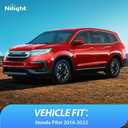 Nilight in-Channel Window Visors for Honda Pilot 2016-2022, Not Fit for Touring/Elite/Black Edition, Side Window Deflectors Rain Guards for Cars, Sleek Low Profile Design, Light Smoky Blue, 4PCS