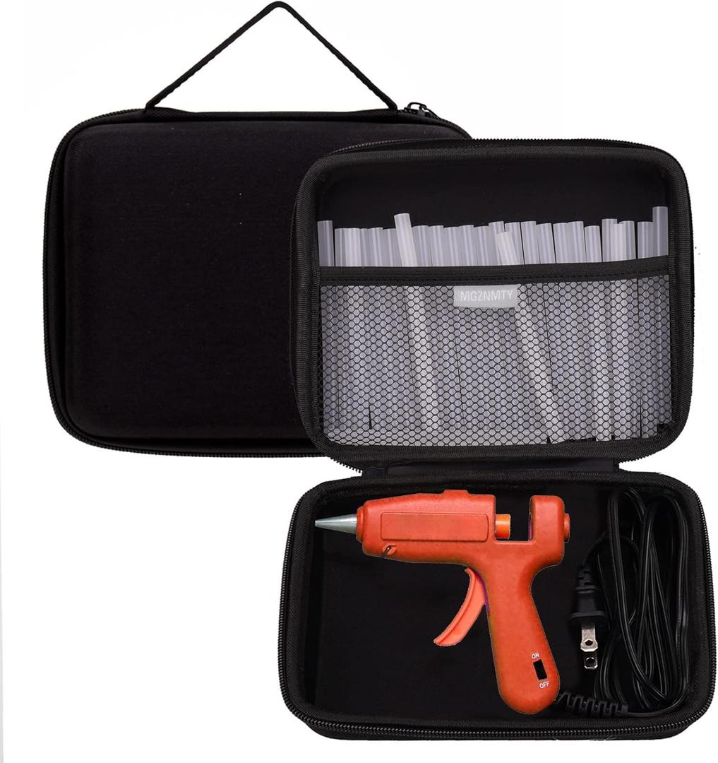 MGZNMTY Hard Storage Case Compatible with Mini Hot Glue Gun Kit and Hot Glue Sticks (Only Storage Case)