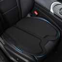 Soft Thin Gel Seat Cushion for Car Seat, Office Chair, Wheelchair, Stadium - Non-Slip Car Seat Cushions with 1 Inch Gel - Sciatica & Tailbone Pain Relief (Black)