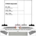 Heavy Duty Pipe and Drape Frame Kit 10x10ft Adjustable Height/Width Photography Background Support Poles All-Metal Construction Backdrop Stand for Party, Birthday, Wedding - Silver
