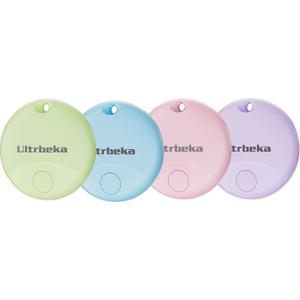 Ultrbeka Air Tracker Tag 4 Pack Bluetooth Item Finder for iPhone – MFi Certified Smart Tracker Compatible with Apple Find My, IP67 Waterproof Key Finder for Keys, Wallet, Luggage, Bike, Backpack