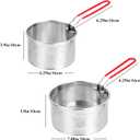 Pasta Strainer Set of 2, Stainless Steel Noodle strainer with Removable Handle Metal Pasta Strainer Basket Deep Fryer Basket, Kitchen Colander for Washing Draining Deep-frying Boiling Steaming