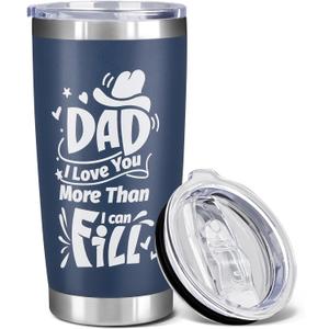 20Oz Tumbler with Lid - Birthday & Christmas Gifts for Dad - Blue