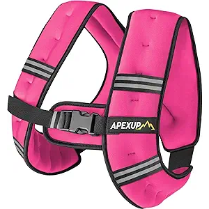 APEXUP Weighted Vest with 5lbs Weights and Reflective Stripe, Weight Vest Men Women for Workout, Strength Training, Running (Black)