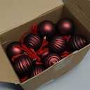 GlikCeil 24 Set Burgundy Ball Ornaments for Christmas Tree Velvet Bows Xmas Tree Ball Neutral Hanging Decoration for Festival Holiday Party Wreath Home(2.36 Inch)