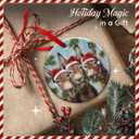 Funny Donkey Christmas Ornament, Rustic Farmhouse Holiday Decor, Donkeys with Santa Hats, Cute Donkey Lover Gift, Ceramic Tree Decoration, Rustic Christmas Keepsake, Xmas Ideas