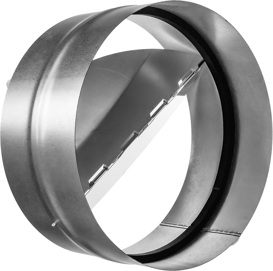 10" Inch Backdraft Damper for Straight or Flex Duct. Bathroom Exhaust Fan. Kitchen Hood Exhaust Fan and Different Dryer Fan Backflow Preventer. Steel Damper with Aluminum Valve Flaps