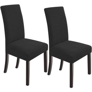 NORTHERN BROTHERS Chair Covers 2 Packs, Dining Chair Slipcovers, Black Parson Chair Covers, Washable Removable for Kitchen, Hotel, Restaurant, Black