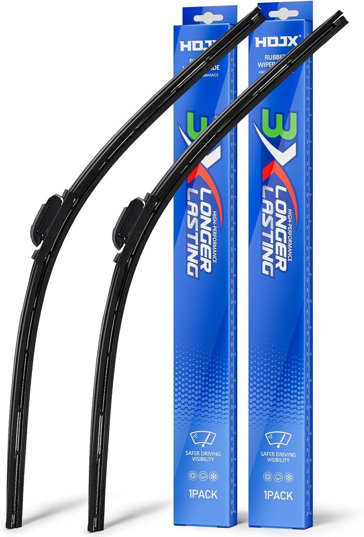 Quiet Front Windshield Wiper Blades 26 inch and 22 inch Set of 2, OEM Quality All-Season Windshield Wipers, U&J-Hook for My Car/Automotive Replacement, Easy to Install OEM Replacement Parts