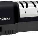 Chef'sChoice Hybrid Knife Sharpeners for 20-Degree Straight and Serrated Knives Combines Electric and Manual Sharpening With 100-Percent Diamond Abrasives And Precision Angle Guides, 3-Stage, Black