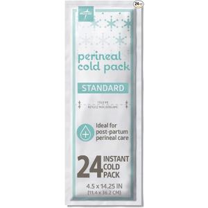 Medline Perineal Cold Packs for Postpartum Care (24 Count) Each Absorbent Pad is 4.5" x 14.25" Perfect for your After Delivery Postpartum Essentials Kit