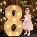 3FT Marquee Numbers, Light Up Numbers 8 for 8th 18th 48th Birthday Decorations, Big Numbers for Party Decorations, Large Light Up Numbers for Party Decor DIY Pre-Cut Foamboad Mosaic Numbers