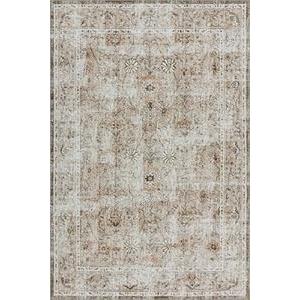 LIMON HOME Washable Area Rug 8x10, Large Soft Rugs for Living Room Vintage Beige Floral Rug 8 by 10 Area Rugs for Bedroom Dining Room Non-Slip Stain Resistant Under Table Rug