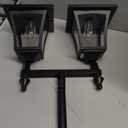 19510 Twin Head Solar Powered Lamp Post Garden Light / 1.7m Tall/Outdoor Decorative Illumination / 12 Bright White LED Lights/Weatherproof