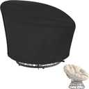 Papasan Chair Cover, 40inch Waterproof Egg Chair Cover with Zipper for Wicker Oversized Papasan Chair/Bowl Chair, Black-40"W x 40"D x 36"H