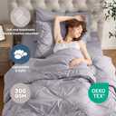 Nestl 7 Piece Twin XL Comforter Set – Grey Lavender Pinch Pleated Bed in a Bag – Complete Twin XL Size Bedding Set with Sheets, Set of 2 Cooling Pillows, Pillowcase and Sham