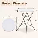32" Round Folding Table, Portable Bar Height Folding Table with Detachable Legs, Round Foldable Table with HDPE Top for Standing Parties, Balcony, Event, Indoor Outdoor Use (White, 2 Pack)