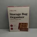 Bamboo Food Storage Bag Organizer for Drawer with Foil & Plastic Wrap Dispenser  4 in 1 Premium Kitchen Drawer Organizer for Gallon, Quart & Sandwich Bags