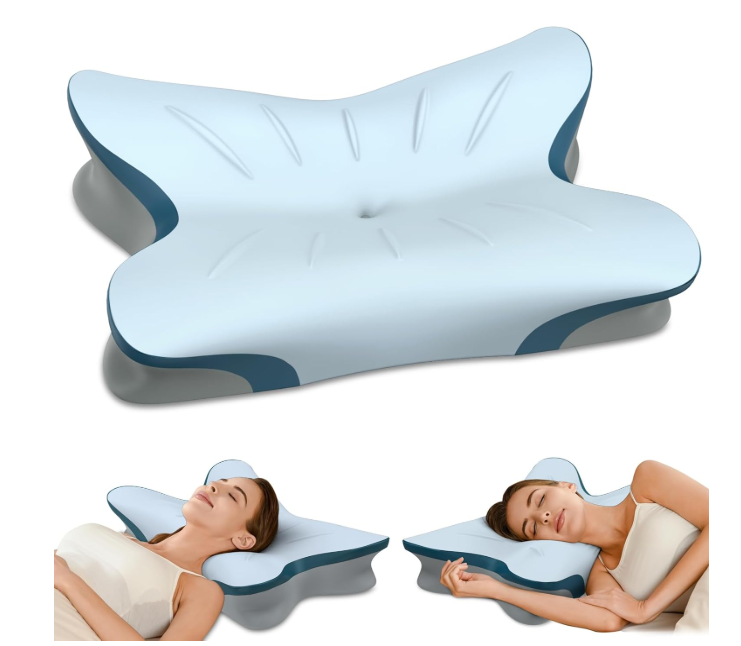 Cervical Pillow for Neck Pain Relief - Ergonomic Neck Pillow for Sleeping Contour Memory Foam Pillows with Cooling Pillowcase, Orthopedic Bed Pillow for Side Back Stomach Sleepers