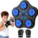 Boxing Machine Toys for 5 6 7 8 9 10 11 12 Year Old Boys, Wall-Mounted Smart Bluetooth Punching Bag, Music Boxing Training Equipment with Boxing Glove, Birthday Gifts for 5-12 Year Old Kids