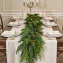 Amazon.com: 9FT Christmas Garland, Cedar Garland -Realistic Greenery Cypress Pine Garland with Pinecone for Mantle Table Railing Fireplace Indoor & Outdoor Christmas Decoration : Home & Kitchen