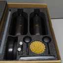 [Luxury] Kitchen Soap Dispenser Set - 16OZ Amber Glass Bottle, Stainless Steel Pump, Instant Dry Tray, Waterproof Labels, Non-Slip Silicone Pad, and Dish Brush | Upgrade for Your Kitchen and Bathroom