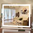 ROLOVE 23x18 Inch Makeup Mirror with Lights, Detachable Magnifier