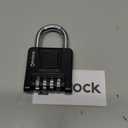 Combination Lock for Outdoor & Indoor | Heavy Duty, Weatherproof, 4-Digit Security | Padlock for Lockers, Gates, Fences, Sheds, Storage | 1-Pack, Black