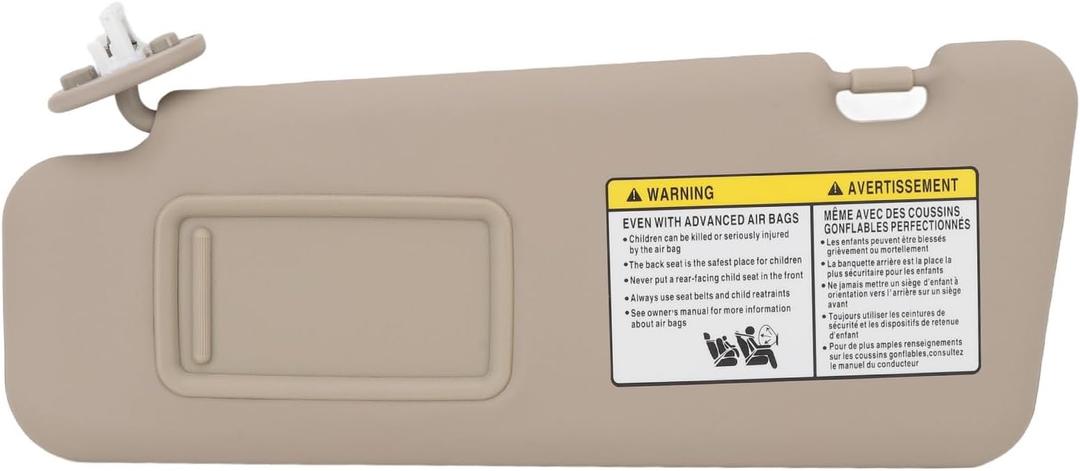 Car Sun Visor Replacement for 20082013, Left Driver Side Sun Visor with Makeup Mirror, Beige Blocking Interior Sunshade Sunvisor for