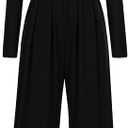 PRETTYGARDEN Jumpsuits for Women Dressy Fall Fashion Clothing 2026 Long Sleeve Mock Neck Date Night Rompers Business Outfits (Black, M)