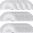 eBoot 28 Pack Clear 180 Degree Plastic Protractors for Angle Measurement, 10 cm