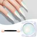 5 x Trial Size Chrome Nail Powder for Nail Art 0.2g - 1 Jar Mirror Holographic Mermaid Pigment for Dip Powder Nails, Acrylic Nails, Resin Art, Manicure (Purple)